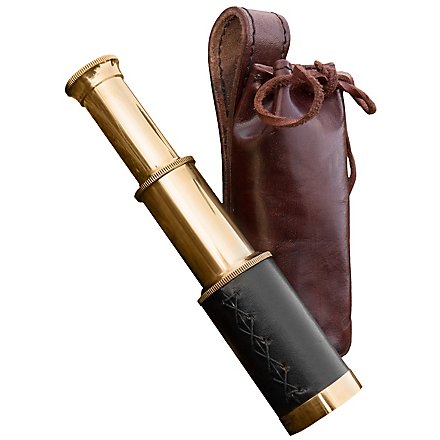 Telescope with leather pouch